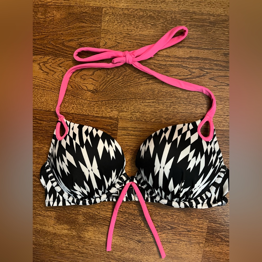 Victoria’s Secret black/white/hot pink  bikini size 34B